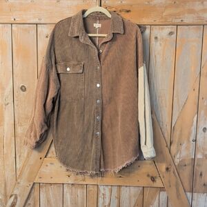 POL tri Color Corduroy Shirt.  Medium